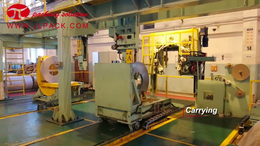 “Revolutionary Steel Coil Wrapping Line: Certified Customized Solution for Stacking, Unloading and Packing Perfection!”