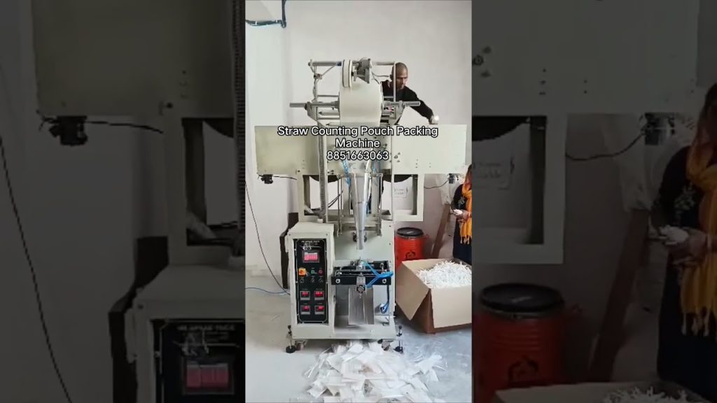 “Revolutionary Paper Packaging Machine for High-Speed Paper Straw Counting and Pouching”