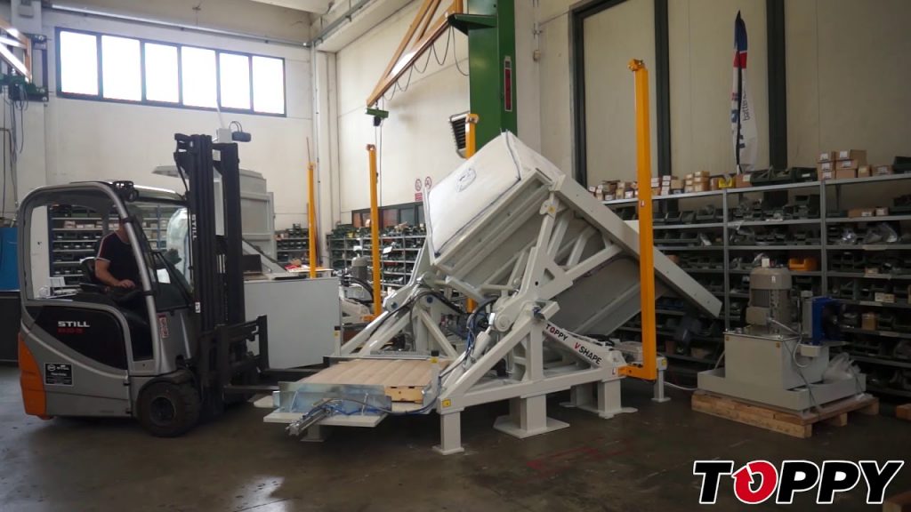 Automated Pallet Inverter: V-Shaped Design (2-ton Capacity)