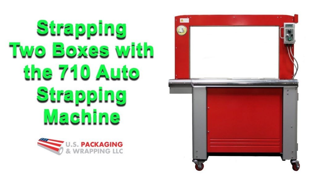 “Effortlessly Secure Two Boxes with the Advanced 710 Auto Strapping Machine for Efficient Packaging”