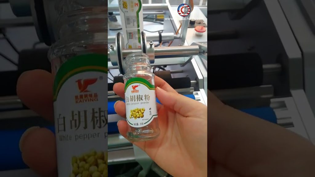 “Innovative Semi-Automatic Bottle Labeling Machine: Small Pepper Powder Labeler for Industrial Use”