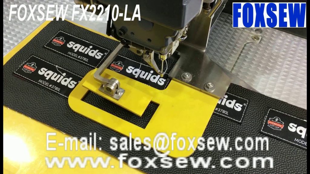 “Innovative Sewing Machine: Flip Clamp Pattern Attacher for Automated Labeling”