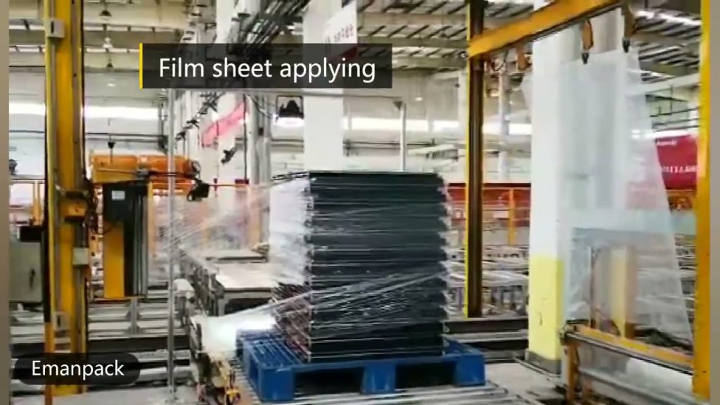 Pallet Wrapping Machine with Top Film Dispenser