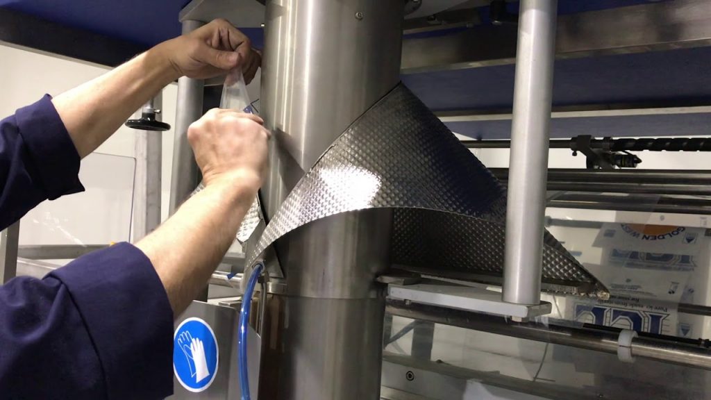 Setting up Roll Film for Bagging Machine
