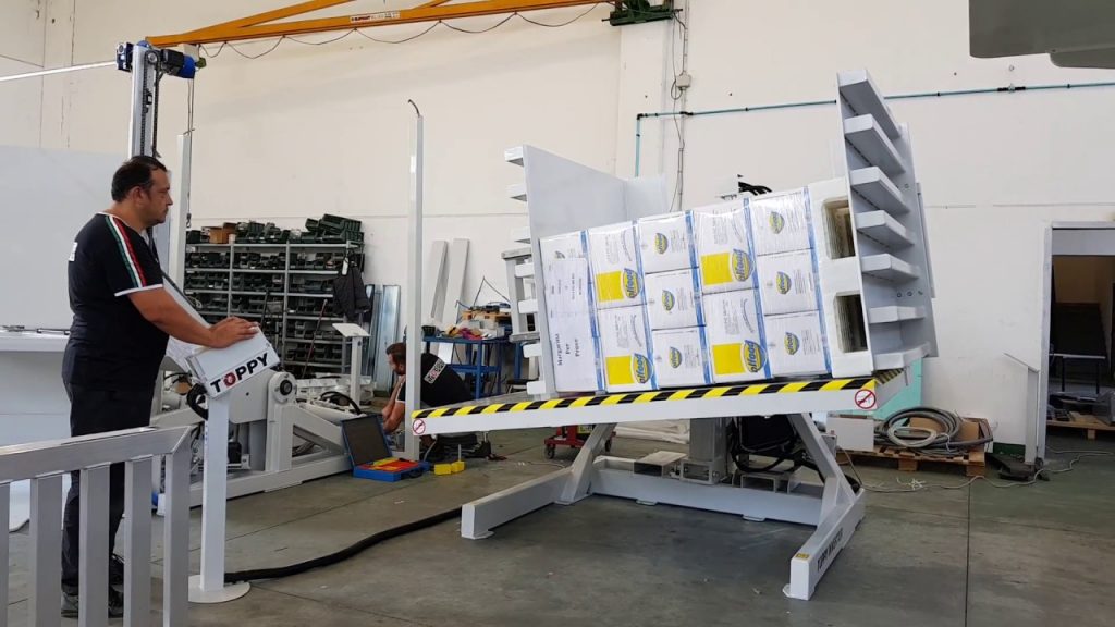 Stationary Pallet Inverter for Mono Boxes: Toppy Inverter